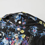 45R Khadi Bouquet Stripe Print Ribbon Blouse