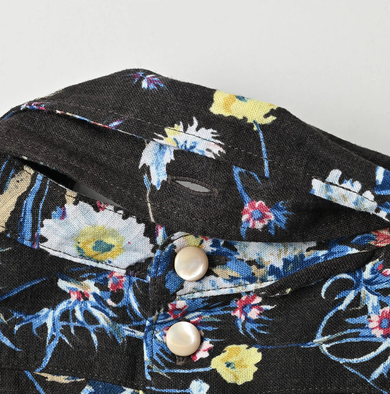 45R Khadi Bouquet Stripe Print Ribbon Blouse - Image 15