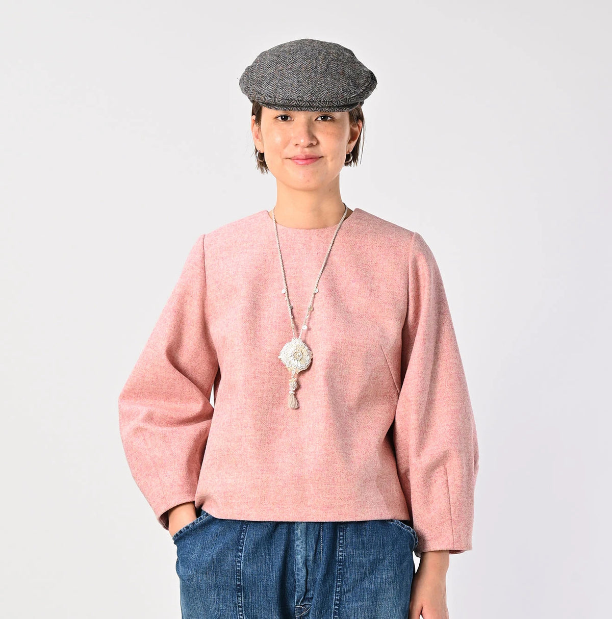45R England Flannel Puff Sleeve Blouse - Image 4