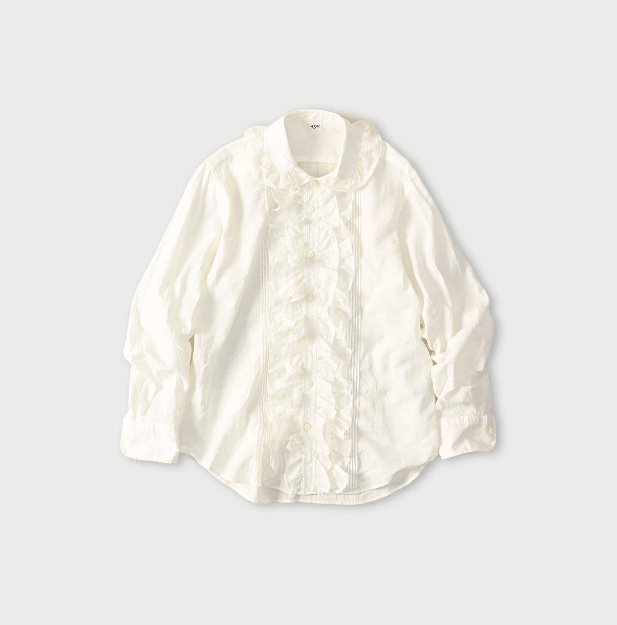 45R Khadi x Feather Khadi Silk Frill Blouse - Image 1