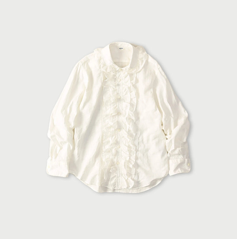 45R Khadi x Feather Khadi Silk Frill Blouse - Image 1