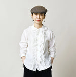 45R Khadi x Feather Khadi Silk Frill Blouse