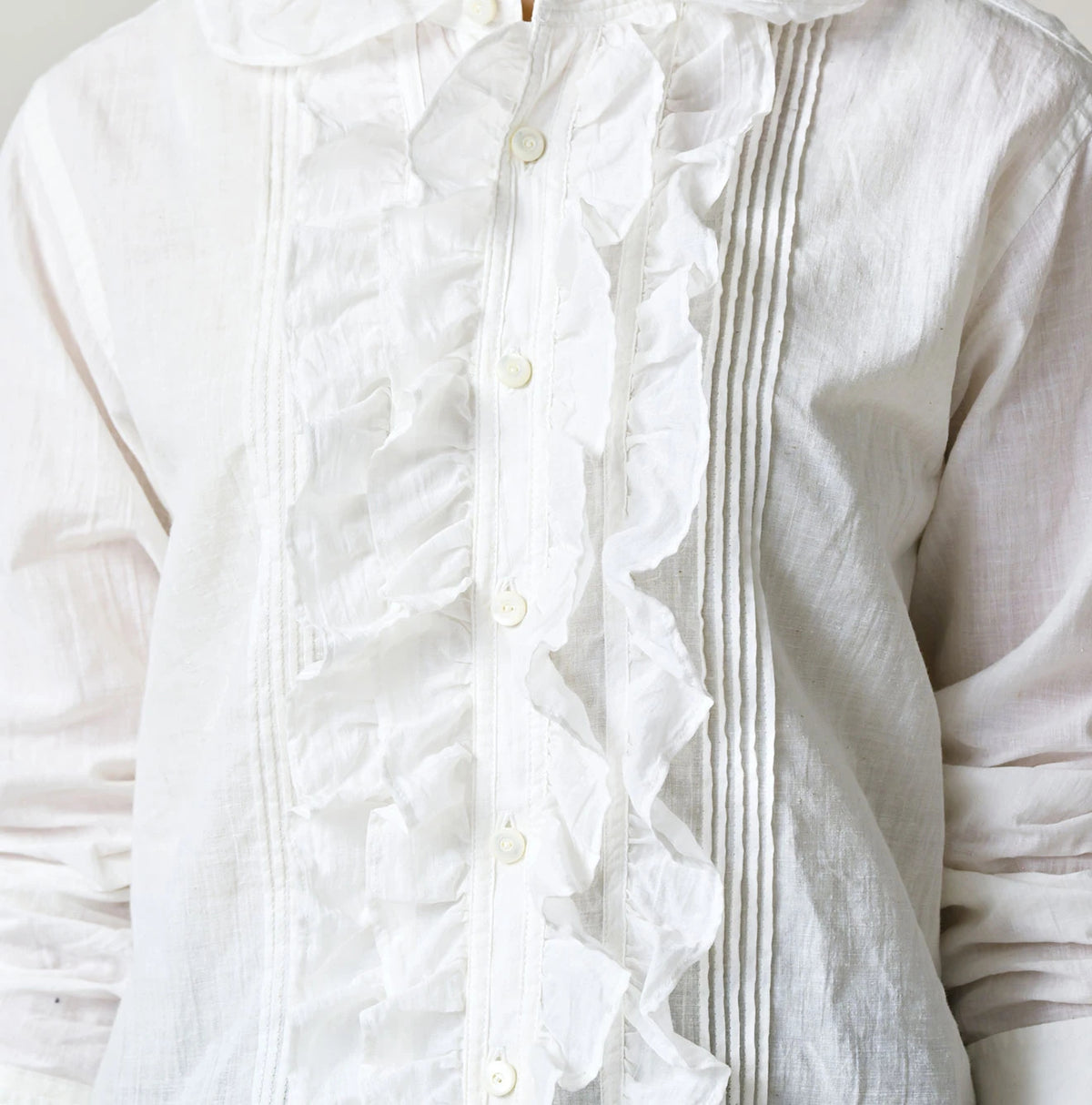 45R Khadi x Feather Khadi Silk Frill Blouse - Image 8