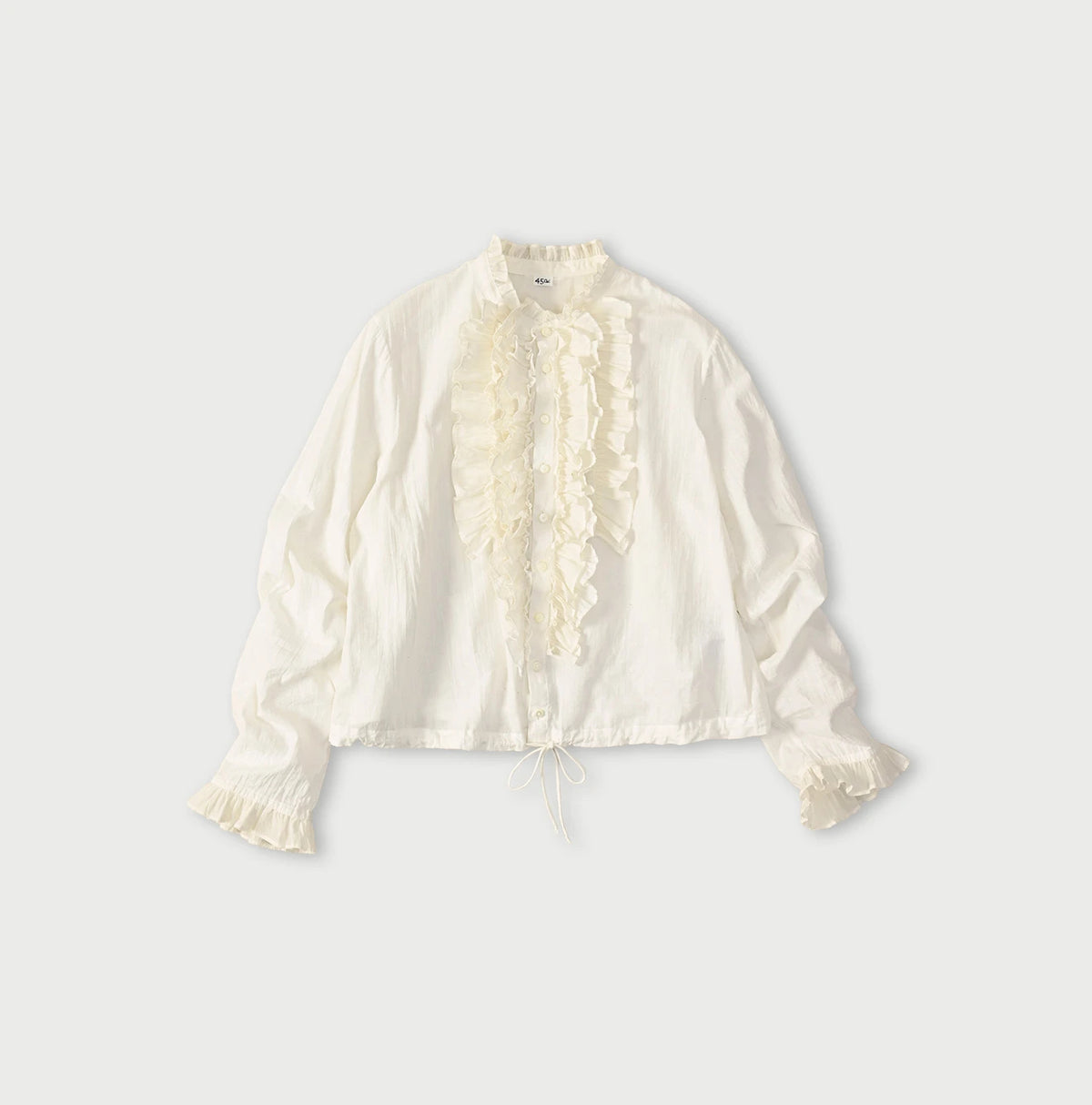 45R Khadi x Feather Khadi Silk Frill Tarra Blouse - Image 1