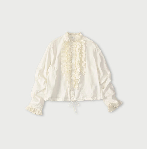 45R Khadi x Feather Khadi Silk Frill Tarra Blouse