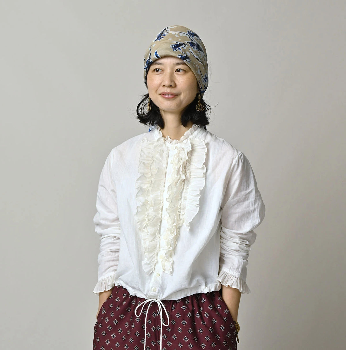 45R Khadi x Feather Khadi Silk Frill Tarra Blouse - Image 4