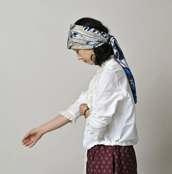 45R Khadi x Feather Khadi Silk Frill Tarra Blouse