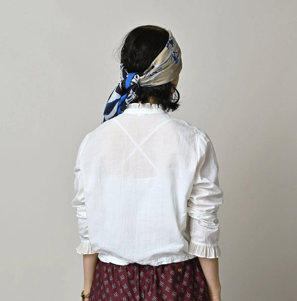 45R Khadi x Feather Khadi Silk Frill Tarra Blouse