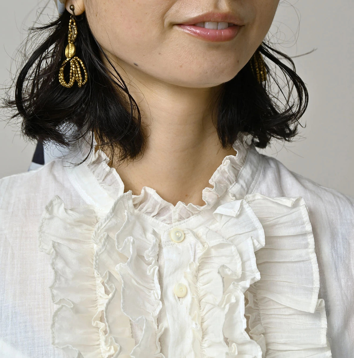 45R Khadi x Feather Khadi Silk Frill Tarra Blouse - Image 7