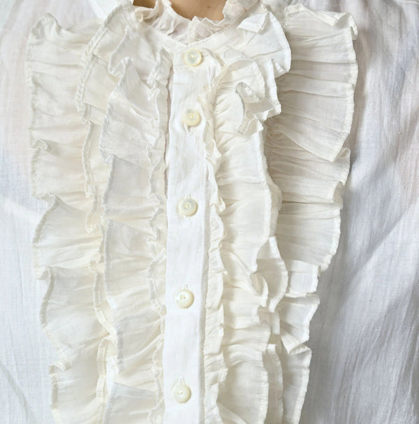 45R Khadi x Feather Khadi Silk Frill Tarra Blouse