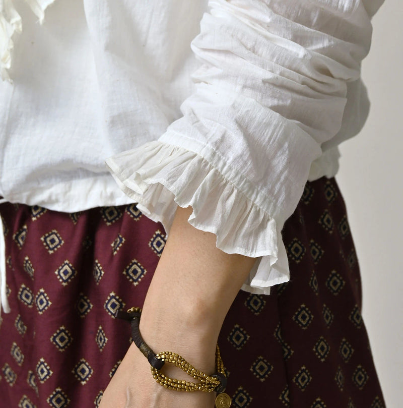 45R Khadi x Feather Khadi Silk Frill Tarra Blouse - Image 10