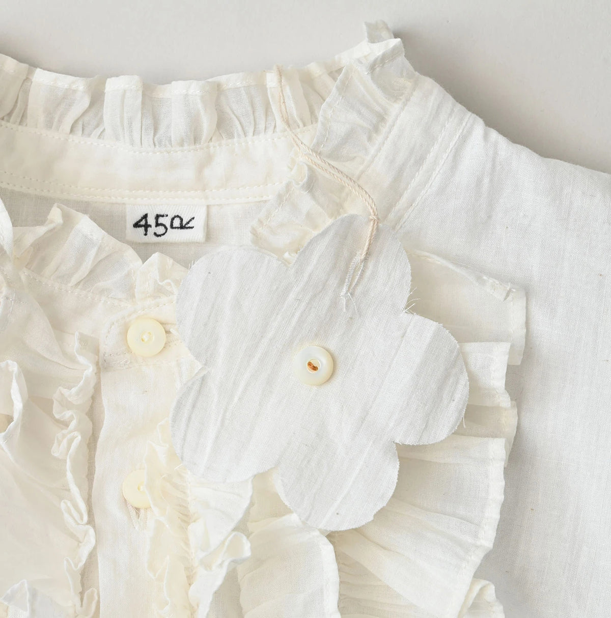 45R Khadi x Feather Khadi Silk Frill Tarra Blouse