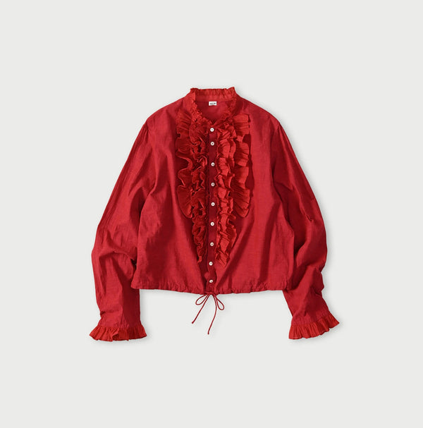 45R Khadi x Feather Khadi Silk Frill Tarra Blouse