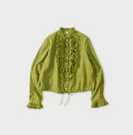 45R Khadi x Feather Khadi Silk Frill Tarra Blouse