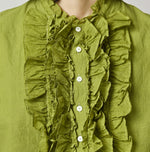 45R Khadi x Feather Khadi Silk Frill Tarra Blouse