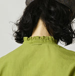 45R Khadi x Feather Khadi Silk Frill Tarra Blouse