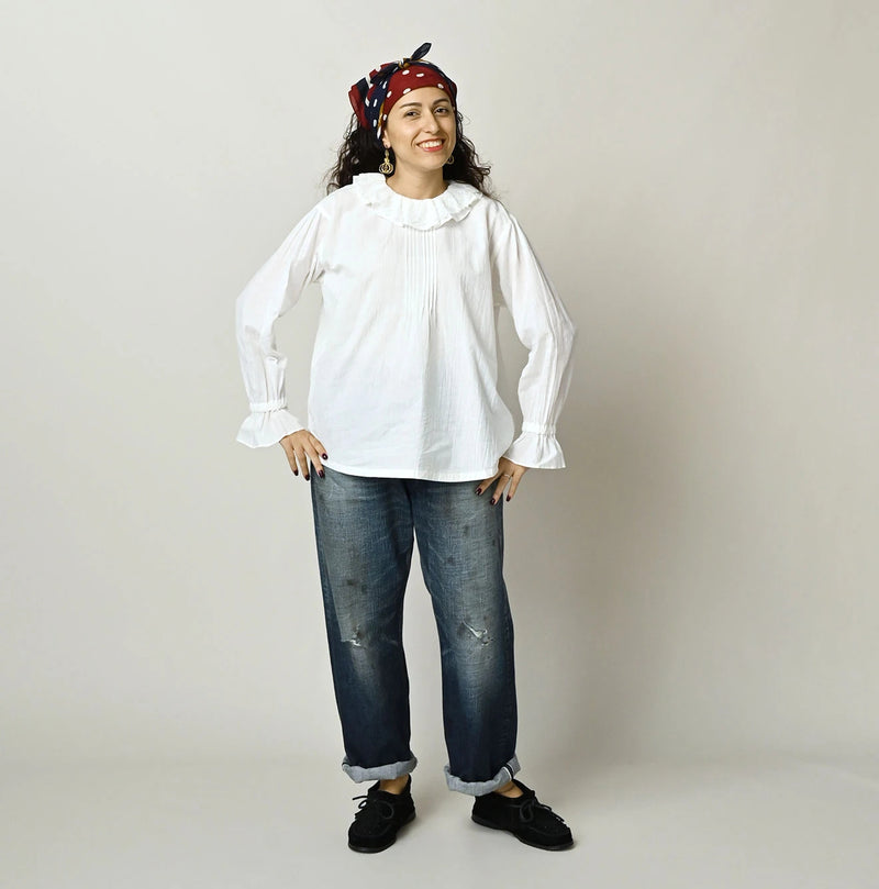 45R Khadi Frill Collar Blouse - Image 2