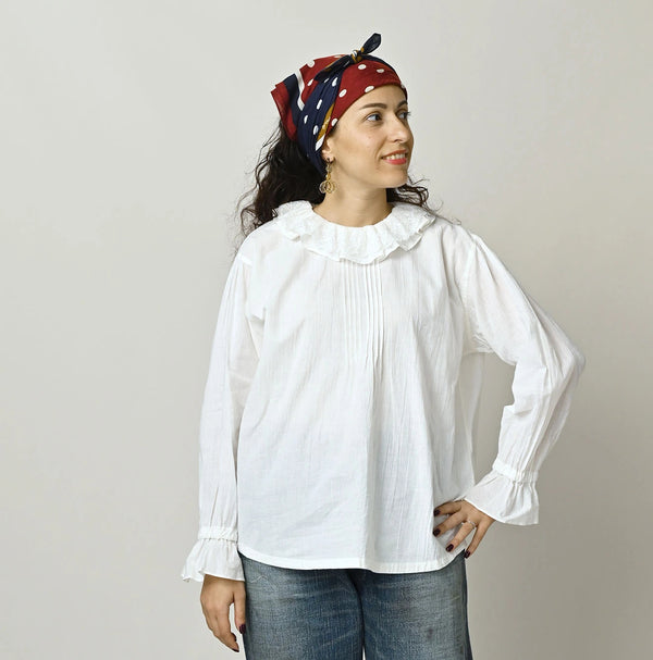 45R Khadi Frill Collar Blouse