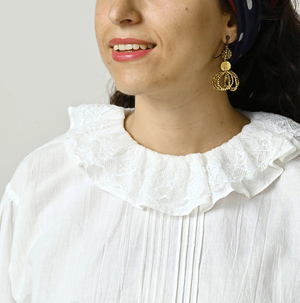 45R Khadi Frill Collar Blouse