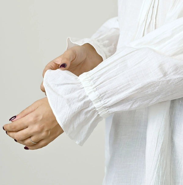 45R Khadi Frill Collar Blouse