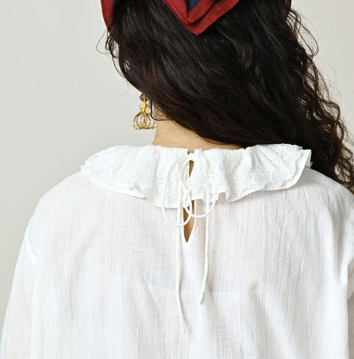 45R Khadi Frill Collar Blouse