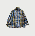 45R India Tartan Check Frill Square Blouse