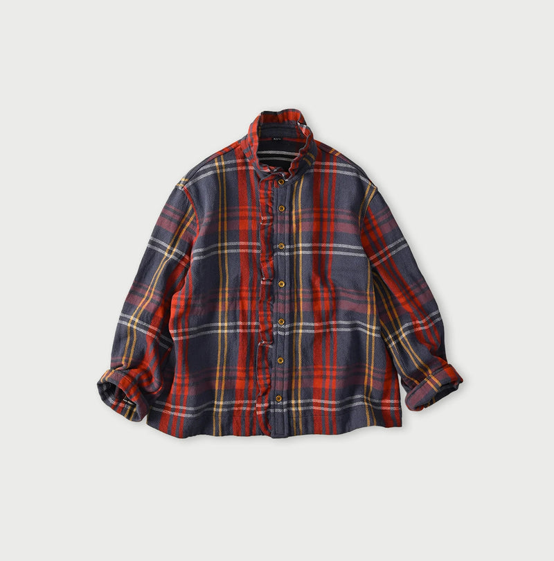 45R India Tartan Check Frill Square Blouse - Image 3