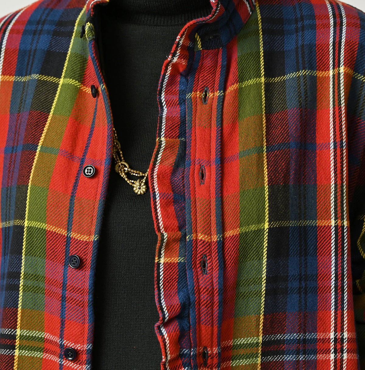 45R India Tartan Check Frill Square Blouse - Image 10