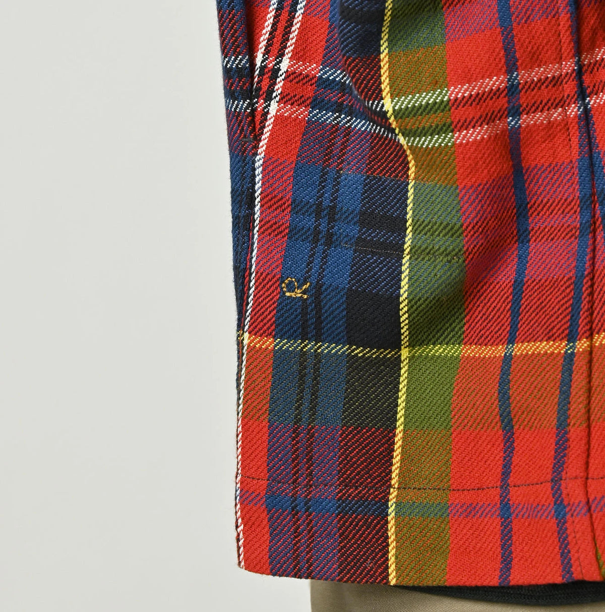 45R India Tartan Check Frill Square Blouse