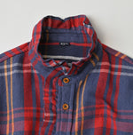 45R India Tartan Check Frill Square Blouse