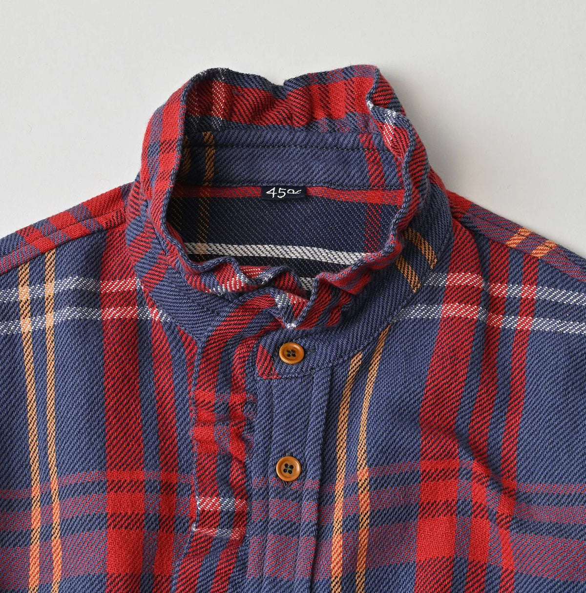 45R India Tartan Check Frill Square Blouse - Image 14