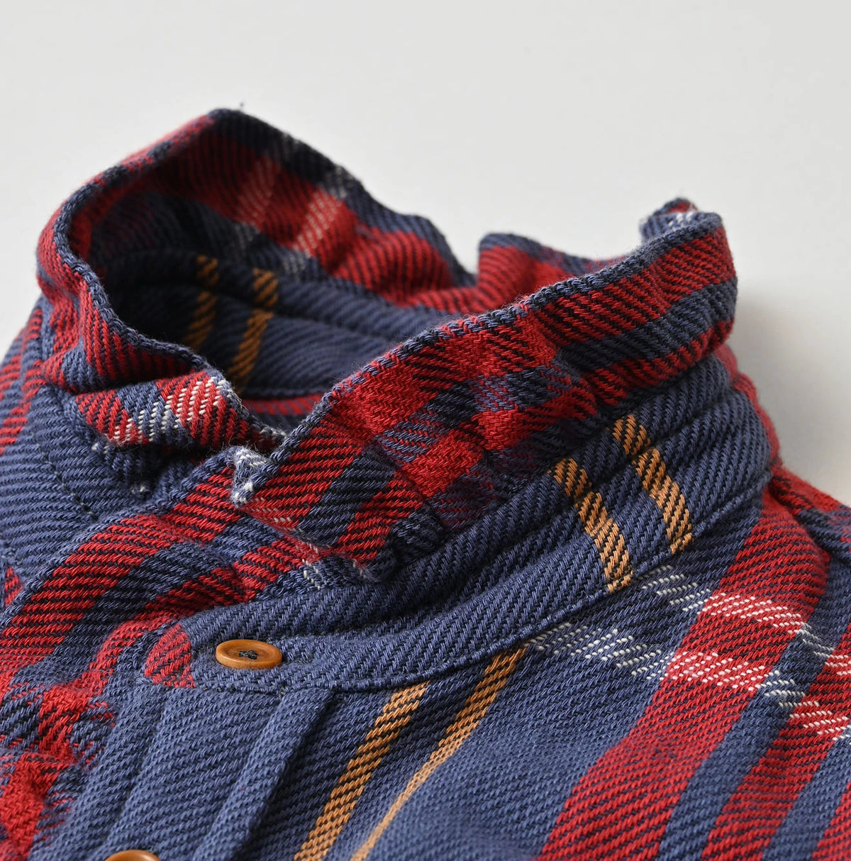 45R India Tartan Check Frill Square Blouse
