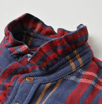 45R India Tartan Check Frill Square Blouse