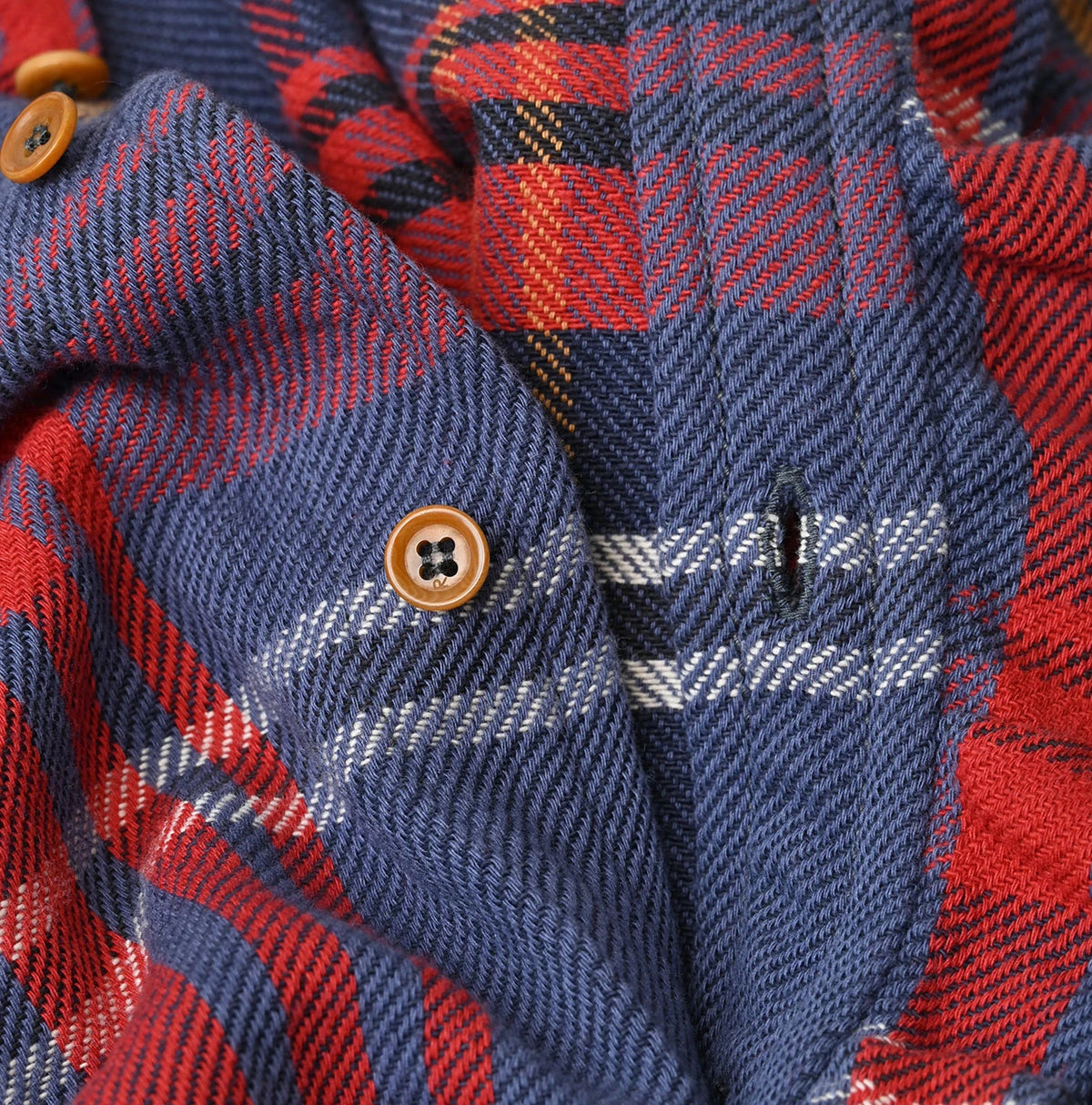 45R India Tartan Check Frill Square Blouse