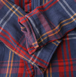 45R India Tartan Check Frill Square Blouse