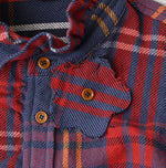 45R India Tartan Check Frill Square Blouse