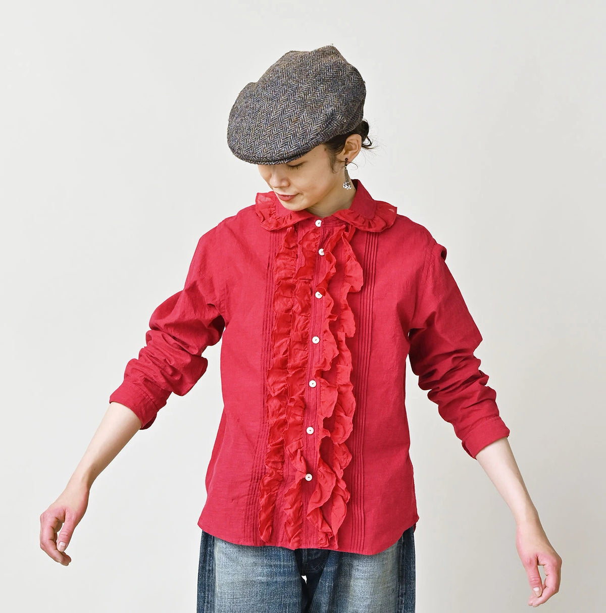 45R Khadi x Feather Khadi Silk Frill Blouse - Image 5