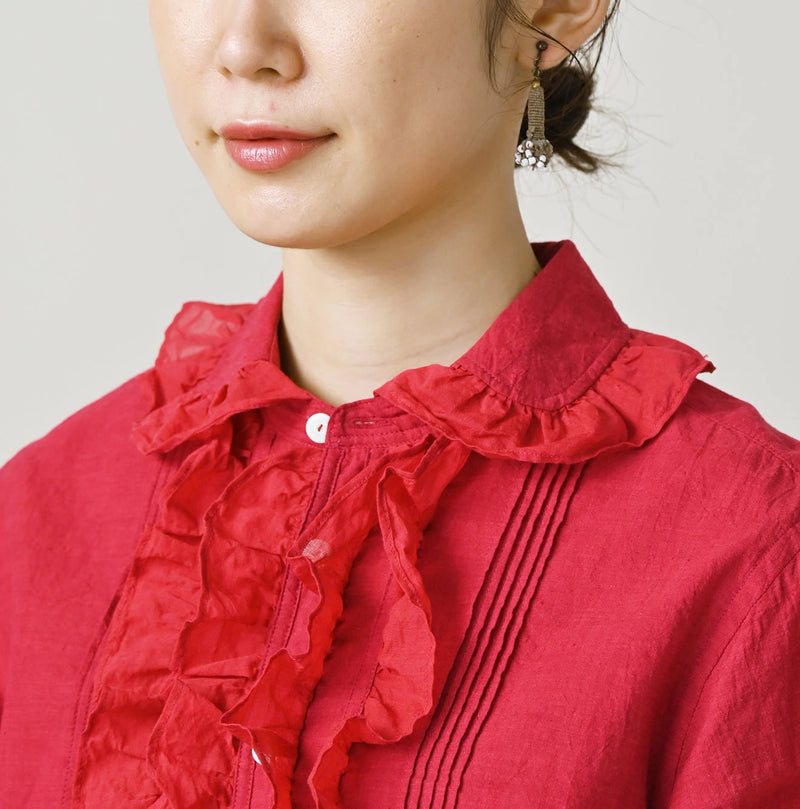 45R Khadi x Feather Khadi Silk Frill Blouse - Image 9