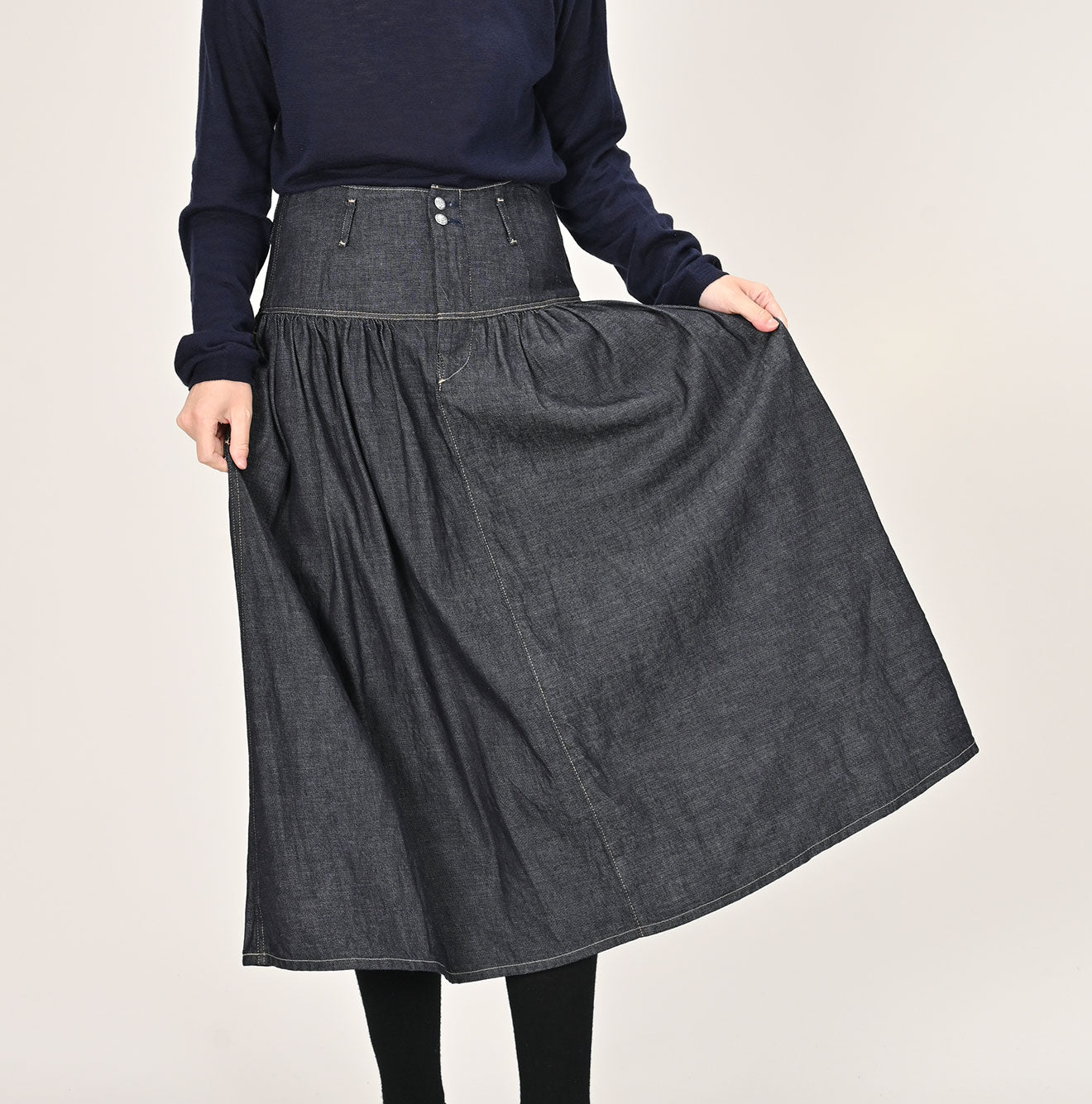 45R Indigo 45 Petit Denim Yoke Skirt