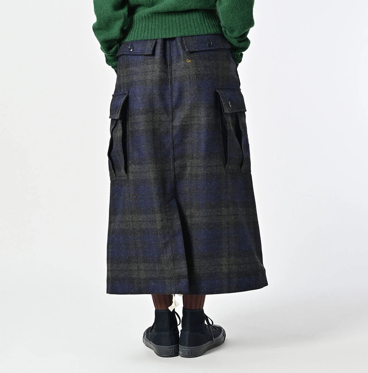 45R Wool Tartan Cargo Skirt - Image 6