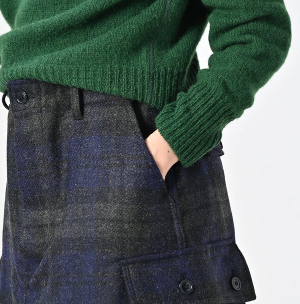 45R Wool Tartan Cargo Skirt