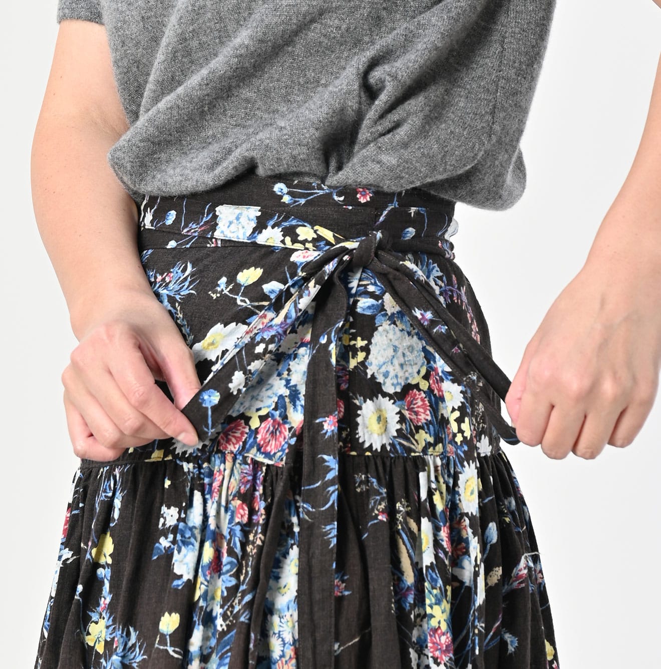 45R Khadi Bouquet Stripe Skirt