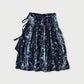 45R Indigo Khadi Bouquet Stripe Skirt