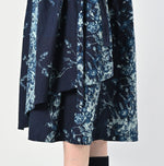 45R Indigo Khadi Bouquet Stripe Skirt