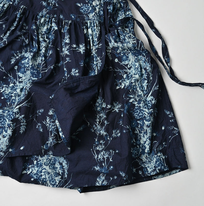 45R Indigo Khadi Bouquet Stripe Skirt