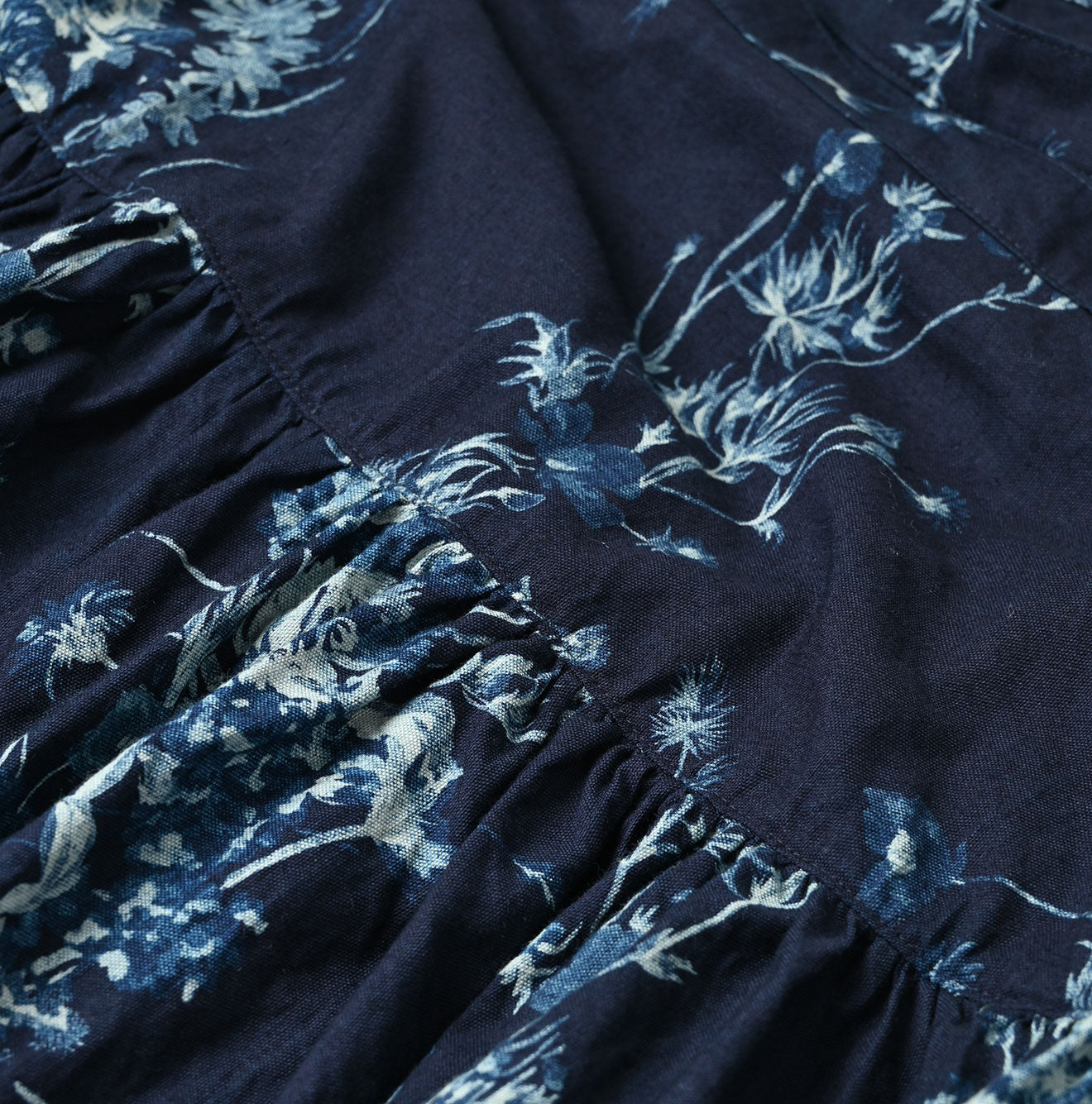 45R Indigo Khadi Bouquet Stripe Skirt