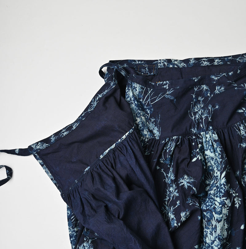 45R Indigo Khadi Bouquet Stripe Skirt
