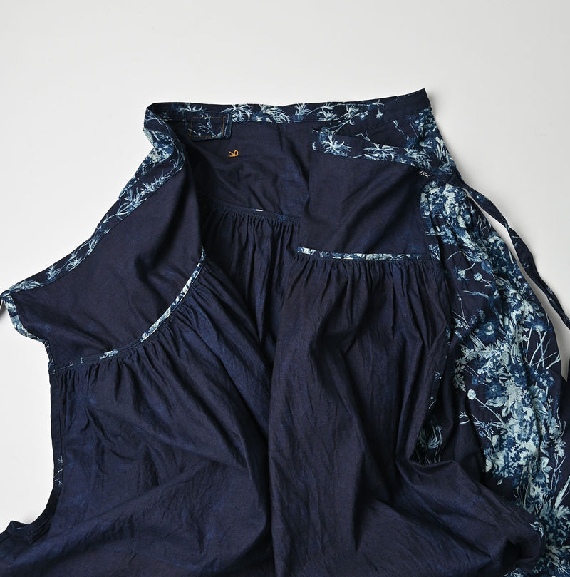 45R Indigo Khadi Bouquet Stripe Skirt