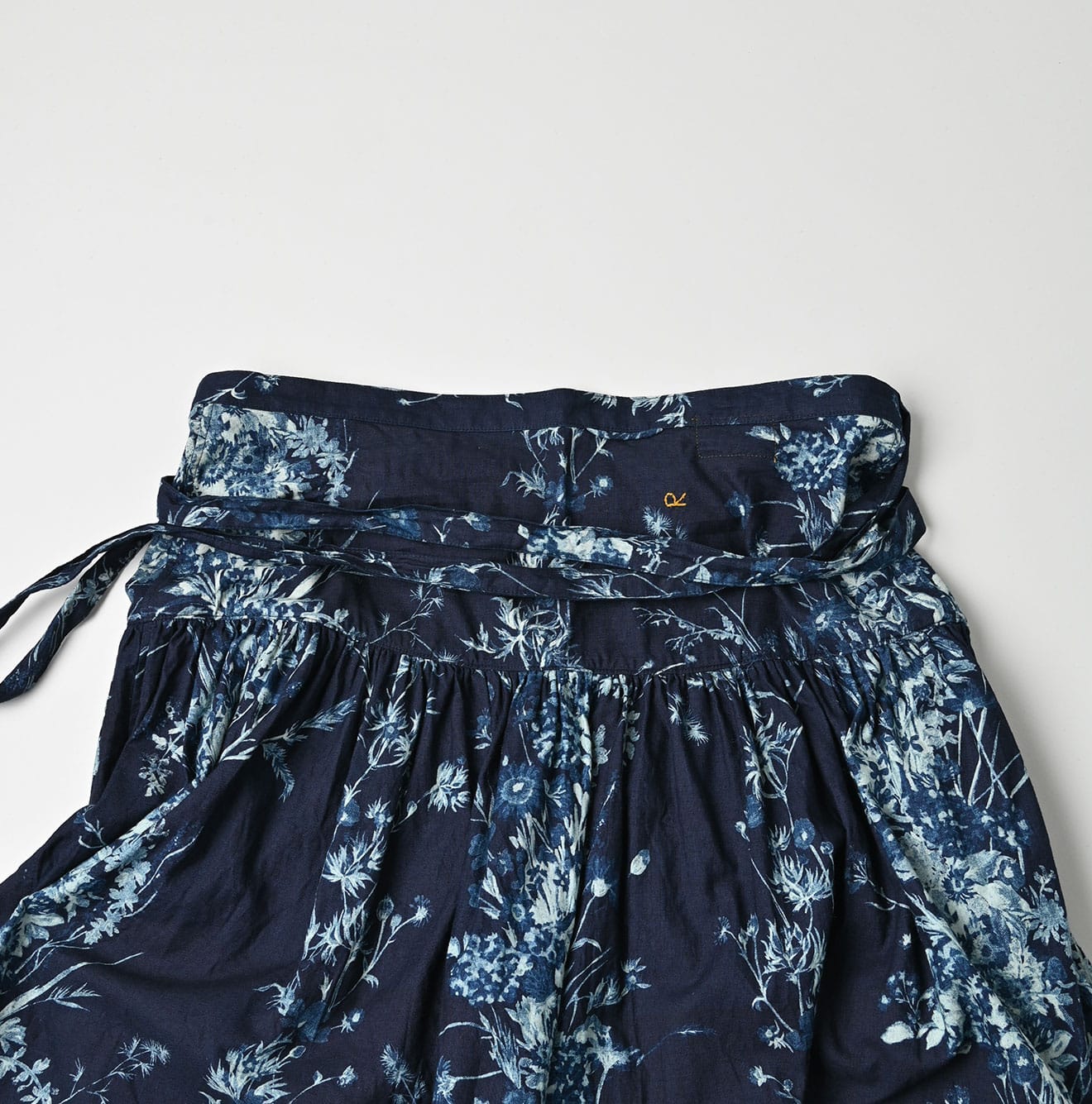 45R Indigo Khadi Bouquet Stripe Skirt