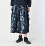 45R Indigo Khadi Bouquet Stripe Skirt